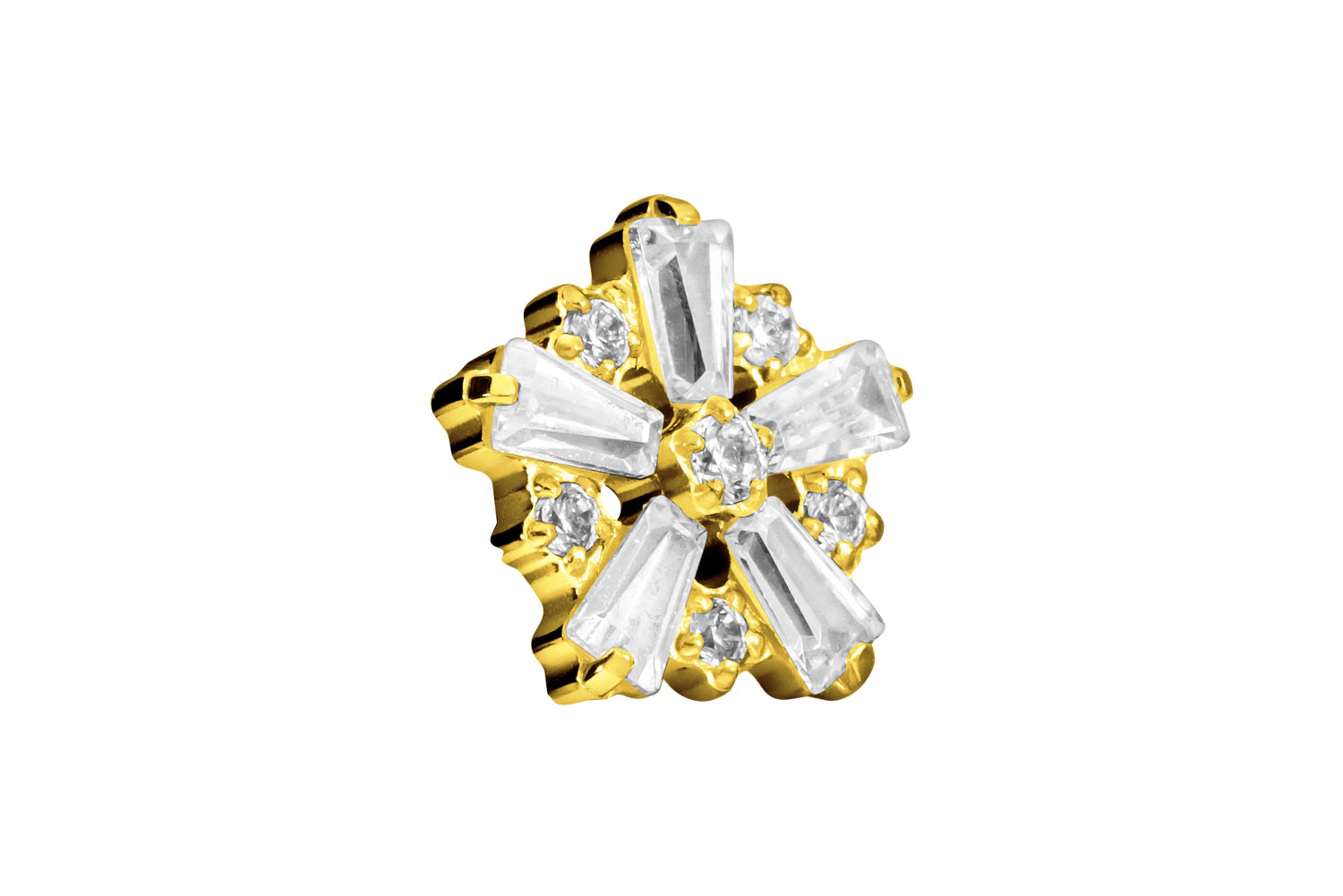 Titan Schraubaufsatz mit Außengewinde SCHNEEFLOCKE von Piercingline